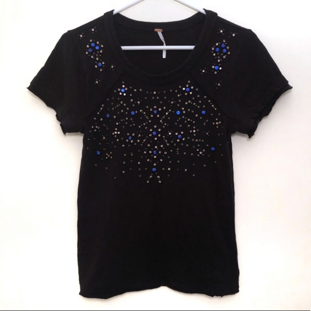 Free People More is More Rhinestone Tee